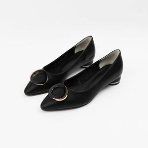 [신난다슈]여성 펌프스 힐 3cm 여자 스틸레토 정장 구두 발편한 통굽 소가죽 BL257266블랙