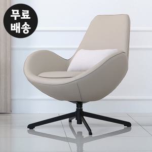 에즈 가죽 살롱 회전의자 바퀴없는 chair(베이지)