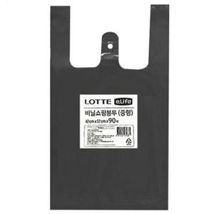 비닐봉투 중형 90매 검정 1P 쇼핑 비닐백 비닐봉지 다용도봉투 쓰레기비닐봉지 쓰레기비닐봉투 마트봉투 마트봉지 쓰레기봉투 쓰레기봉지 손잡이비닐봉지