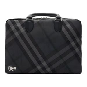 버버리 남성 다크 체크 브리프 케이스 토트백(챠콜) 8097348
