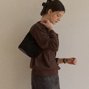 [아워호프] Suede Barrel Tote Bag - Black [H25WT-AC015-BLA]