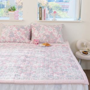 [샤이닝홈]더블리 로지플라워 착번 극세사 논슬립 침대패드 Q