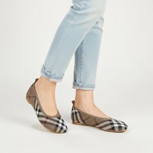 클리어런스  버버리5S 8101054 C1846 체크 발레리나 플랫 슈즈