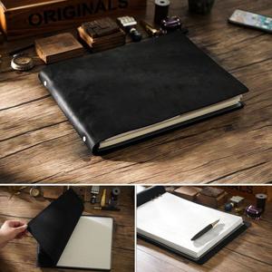 고급 가죽 무지 스케치 A4 노트 빈티지 수첩 일기장