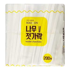 솔로몬 나무젓가락 200P 젓가락 일회용젓가락 업소용젓가락