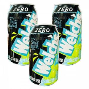 웰치제로 3캔 샤인머스캣 355ml 제로탄산 웰치제로 웰