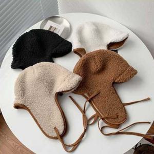 겨울 뽀글이 양털 군밤모자 여성 후리스 귀달이모자