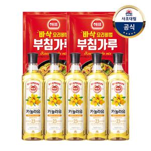 [사조대림] 해표 카놀라유900ml x5개+튀김/부침가루1kg x2개