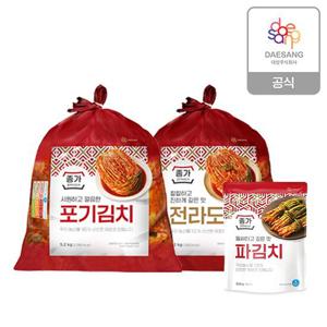 종가 중부식 포기김치5.2kg+전라도식 포기김치5.2kg+파김치300g