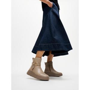 [핏플랍][삼성물산공식]여성 스퀘어링 레더 플랫폼 앵클부츠 토프 (FT59K2B023)