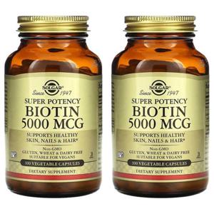 해외배송 Solgar 솔가 비오틴 5000mcg 100베지캡슐 2개 Biotin