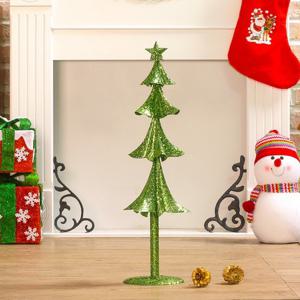 [도토로]메탈 샤인 크리스마스 장식(그린 트리)