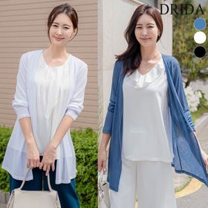 [드리다] 여성 여름 아이스 쿨 스판 빅사이즈 롱 사무실 휴양지 가디건 40-50대 미시 중년여성 엄마옷 출근