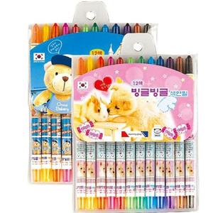 모닝글로리 빙글빙글 색연필 12색 4000 남 어린이색연필 돌돌이색연필 유아색연필 색연필셋트 미술색연필