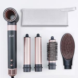 [임상완료] 레츠퀸 에어탱글 프리미엄 4in1 멀티 헤어스타일러 드라이기 고데기 알루미늄바디(전용파우치 포함)