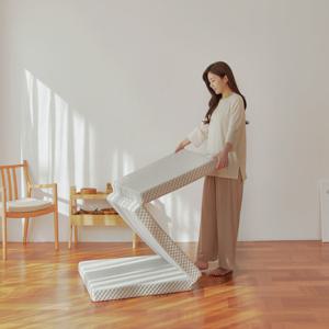 스너그홈 3단 접이식 천연라텍스 매트리스 토퍼 10cm MS 소프트