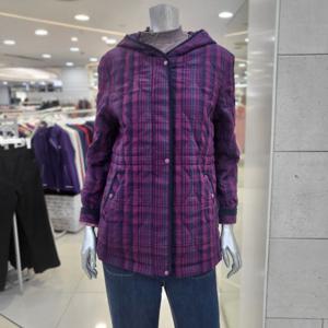 [크로커다일레이디]체크 후드 숏패딩점퍼CLEWPD207-PP-BP