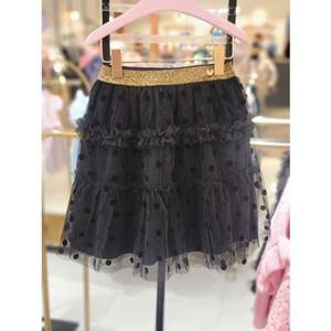 [프렌치캣 9D] 블랙 도트샤 스커트 (Q45DBS030S)