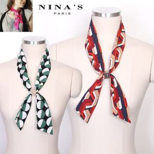 [니나스파리]골드홀더_모던패턴 가을타이넥스카프(7SH210)