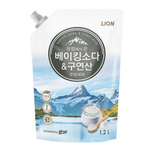 [라이온][참그린] 주방세제 베이킹소다&구연산 주방세제 1.2L