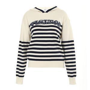 [에이비에프지]레터링 디테일 스트라이프 후드 니트 APY4HW311J