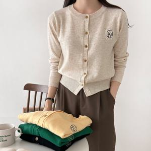 샵앤) 국산 라운드넥 비엔나 니트 가디건 21DS-WCD-3917-옐로우