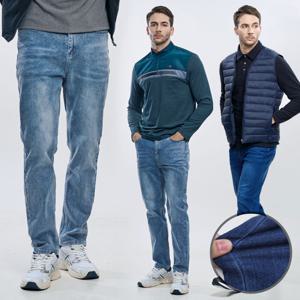 이지바이 청춘데님 남성 허리 전체 히든밴딩 데님 팬츠(M5WP36)