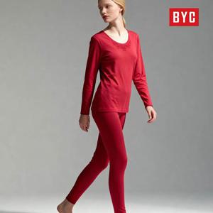 BYC 여성 60수 순면 빨간 내의 상하의 세트 복기원 DCS5108