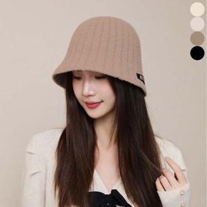 여성 겨울 따뜻한 벙거지모자 골지 버킷햇 방한 모자