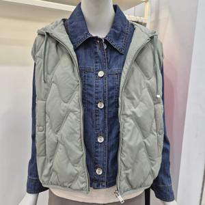 [꼼빠니아]후드 덕다운 퀼팅 패딩 조끼 CAFW0-WIV030-550