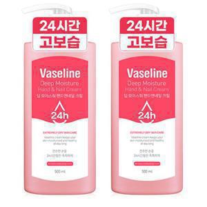 바세린24h 딥 모이스춰 대용량 핸드앤 네일크림 500ml 2개