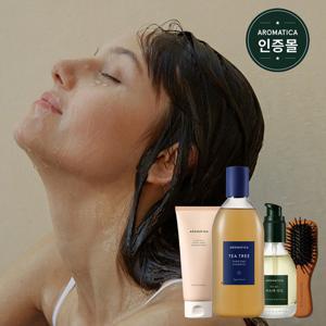 아로마티카[임박특가/균일가] 티트리 퓨리파잉 샴푸 400ml/리츄얼 헤어오일 50ml+브러쉬/글로우 비타 페이셜 스크럽 150ml 택1