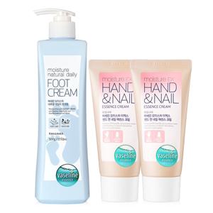 바세린 모이스처 풋크림 500ml+핸드크림 60ml 2개