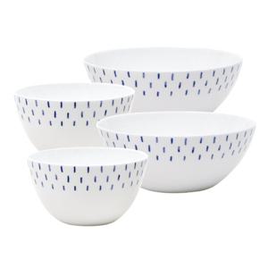 [한국도자기]본차이나 블루스케치 2인 공기대접세트 4p (밥공기2p+국대접2p)