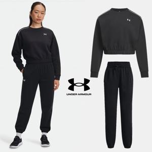 [언더아머(백)]여성 부드러운 기모 맨투맨 오버핏 조거 팬츠 트레이닝복 세트 7035-9440-001