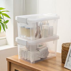 심플 스텝 리빙박스 다용도 수납정리함 반투명 6L 정리박스 플라스틱정리함 옷정리함 수납뱍스