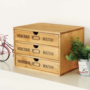 다용도 3단 서랍장 빈티지 소품 수납장 카페 우드박스