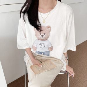 [보리맘]여름 반팔 테디 수유티 코튼 수유복 숨김 수유구 모유수유옷 ID327