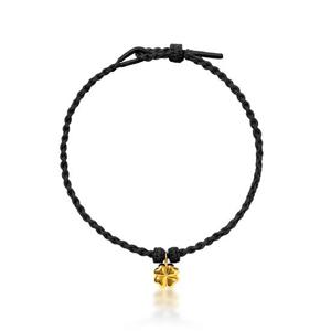 [한국금다이아몬드] 순금 팔찌 블랙 매듭 팔찌 통통 행운 클로버