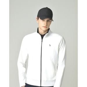 헤지스 골프 25FW 화이트 남성 홑겹 블루종 점퍼 HUJU5C613OW