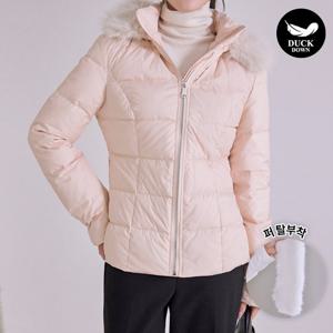 [모리스커밍홈] 탈부착 퍼 슬리밍 덕다운 패딩(수지패딩)_M2512PD014D