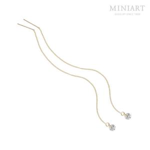 [미니아트] 14K GOLD 롱 볼체인 롱귀걸이   G304