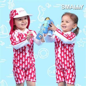 [스몰리](스몰리)유아 아동 수영복 래쉬가드 UPF50+ 차단 CTSSUIT파인애플