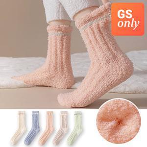 [5켤레세트] GS단독 코랄벨벳 보온 수면양말