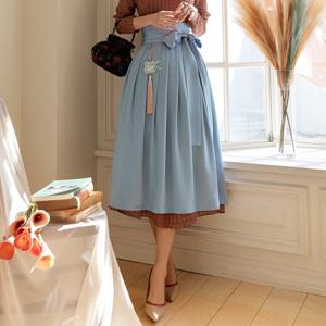 [시크라인] 나로 새틴 플리츠 생활한복 스커트