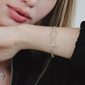 제이로렌 토글바 테니스 체인 은팔찌 B01000