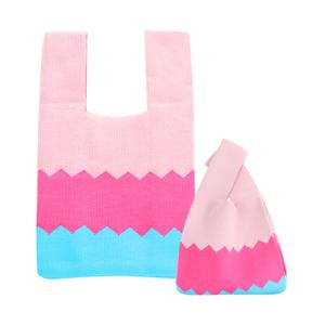 샵앤) 웨이브 여성 에코 니트 토트백 CC-WBAG-0709-핑크