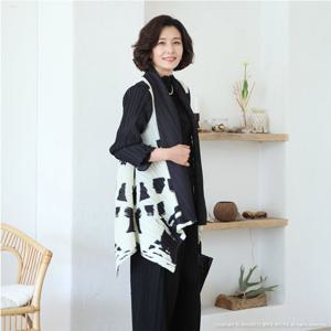 [쉬즈마담]J31560 붓터치 플리츠 언발 숄가디건