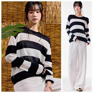 체이스컬트 HC16 여성 단가라 크롭 반팔 스웨터 DBRG5675D04