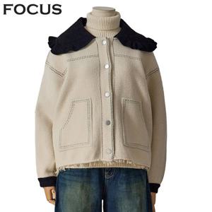 [포커스]빅 프릴카라 니트 자켓 (FW4J3JK3103)